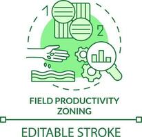 Field productivity zoning green concept icon. Increased crop yield abstract idea thin line illustration. Isolated outline drawing. Editable stroke vector