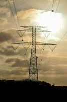 A field with electricity poles photo