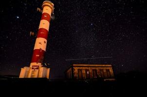 Night Sky Picture of a Lighthouse Tower photo