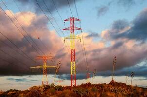 Electricity poles background photo