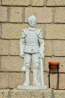 un medieval soldado escultura foto