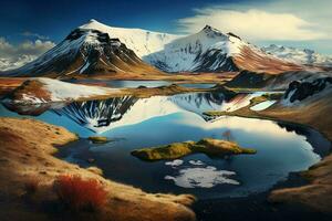Iceland beautiful landscape, Icelandic nature landscape AI Generated photo