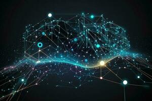 Futuristic digital background. Abstract connections technology and digital network AI Generated photo