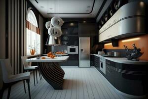 Modern Kitchen Interior Design Architecture AI Generated photo