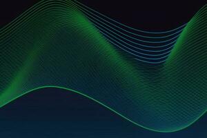 Abstract dark blue mesh gradient with glowing green curve line AI Generated photo