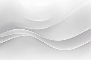 Abstract white and light gray wave with smooth background AI Generated photo