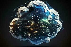 cloud computing technology concept transfer database to cloud AI Generated photo