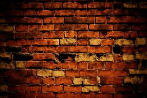 Old red bricks wall texture and background AI Generated photo