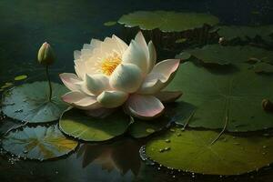 loto flor en estanque ai generado foto