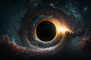 profundo espacio negro agujero ai generado foto
