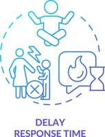 Delay response time blue gradient concept icon. Parenting. Foster emotional regulation in children abstract idea thin line illustration. Isolated outline drawing vector