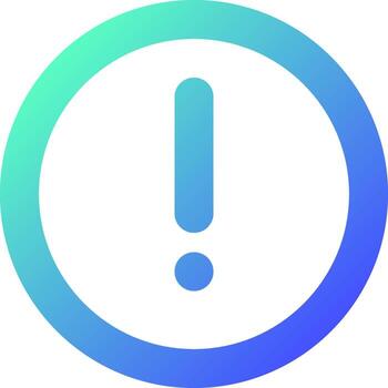 Circular shaped exclamation mark pixel perfect gradient linear ui icon. Warning. Notification alert. Line color user interface symbol. Modern style pictogram. Vector isolated outline illustration