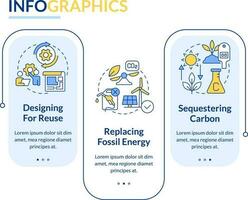 Carbon removal strategies rectangle infographic template. Clean air. Data visualization with 3 steps. Editable timeline info chart. Workflow layout with line icons vector