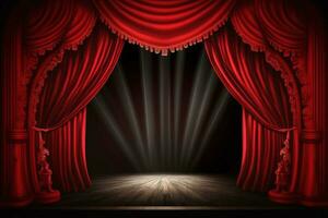 magia teatro etapa rojo cortinas espectáculo destacar ai generado foto