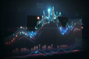 Financial rising graph and chart, stock market, Concept of successful trading AI Generated photo