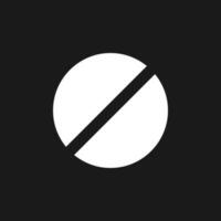 Failure occurred dark mode glyph ui icon. Error message. Access blocked. User interface design. White silhouette symbol on black space. Solid pictogram for web, mobile. Vector isolated illustration