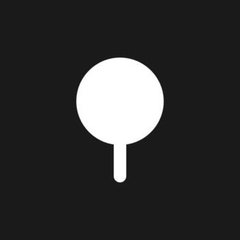 redondo chincheta oscuro modo glifo ui icono. identificando ubicación en mapa. usuario interfaz diseño. blanco silueta símbolo en negro espacio. sólido pictograma para web, móvil. vector aislado ilustración