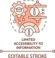 Limited accessibility to information terracotta concept icon. Microlearning drawback abstract idea thin line illustration. Isolated outline drawing. Editable stroke vector