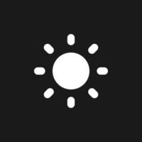Light mode dark mode glyph ui icon. Daytime theme. Adjust brightness. User interface design. White silhouette symbol on black space. Solid pictogram for web, mobile. Vector isolated illustration