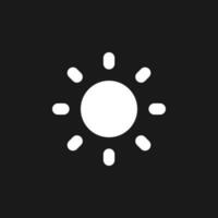 Light mode dark mode glyph ui icon. Daytime theme. Adjust brightness. User interface design. White silhouette symbol on black space. Solid pictogram for web, mobile. Vector isolated illustration