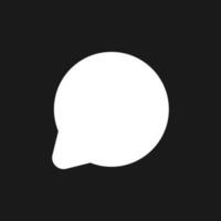 Comment dark mode glyph ui icon. Reply to social media post. Send message. User interface design. White silhouette symbol on black space. Solid pictogram for web, mobile. Vector isolated illustration