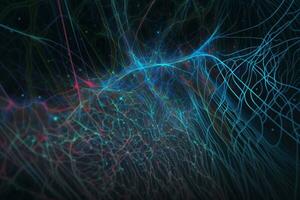 Abstract fibers neural networks background AI Generated photo