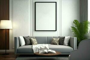 mock up poster frame in modern interior fully furnished rooms AI Generated photo