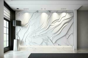 White marble rock wall, modern surface design architecture AI Generated photo