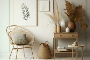 Scandinavian interior design of living room AI Generated photo