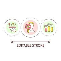 Control collected data loop concept icon. Information analytics for business. Safety abstract idea thin line illustration. Isolated outline drawing. Editable stroke vector