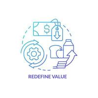 Redefine values blue gradient concept icon. Change product package size. Goods price. Managing prices abstract idea thin line illustration. Isolated outline drawing vector