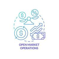 Open market operations blue gradient concept icon. Finances. How can government deal with inflation abstract idea thin line illustration. Isolated outline drawing vector