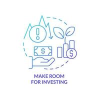 Make room for investing blue gradient concept icon. Money contributions. Budgeting for inflation abstract idea thin line illustration. Isolated outline drawing vector