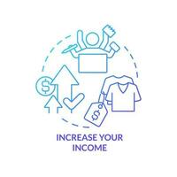 Increase your income blue gradient concept icon. Change job for better pay. Budgeting for inflation abstract idea thin line illustration. Isolated outline drawing vector