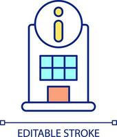 Information center RGB color icon. Office and company building. Gathering data. Infrastructure. Isolated vector illustration. Simple filled line drawing. Editable stroke