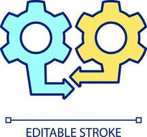 Systems integration RGB color icon. Combination and consolidation. Joint process. Partnership. Isolated vector illustration. Simple filled line drawing. Editable stroke