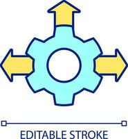 System expansion RGB color icon. Changing process. Growth and development. Transformation. Isolated vector illustration. Simple filled line drawing. Editable stroke
