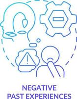 Negative past experiences blue gradient concept icon. Fear and depression. Resisting changes reason abstract idea thin line illustration. Isolated outline drawing vector