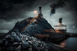 Mining and transportation of coal. Neural network photo