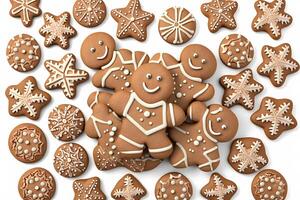 galletas en un blanco antecedentes. neural red ai generado foto