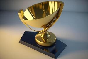 champion golden trophy. Neural network photo
