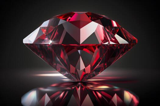 Ruby red on a dark background. Neural network photo