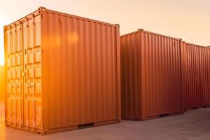logística y transporte de envase carga barco. logístico importar exportar y transporte industria antecedentes. neural red ai generado foto