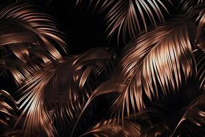 Bronze and black color fern background. Neural network photo