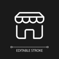 Online marketplace pixel perfect white linear ui icon for dark theme. Digital marketplace. Vector line pictogram. Isolated user interface symbol for night mode. Editable stroke