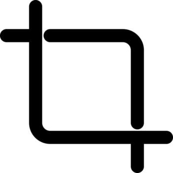 Crop picture black glyph ui icon. Composition. Simple filled line element. User interface design. Silhouette symbol on white space. Solid pictogram for web, mobile. Isolated vector illustration