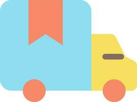 Delivery truck flat color ui icon. Transporting goods and products. Ordering online. E commerce. Simple filled element for mobile app. Colorful solid pictogram. Vector isolated RGB illustration