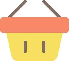 Shopping basket flat color ui icon. Carry purchased items. Online marketplace. E-commerce. Navigation. Simple filled element for mobile app. Colorful solid pictogram. Vector isolated RGB illustration