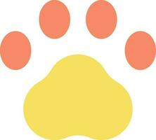 Pet paw flat color ui icon. Goods for domestic animals. Pet store supplies. Online marketplace. Simple filled element for mobile app. Colorful solid pictogram. Vector isolated RGB illustration