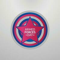 Armed Forces Day design template for greeting or celebration. Armed Forces Day vector illustration with flag and stars. flat vector design for Armed Forces Day.